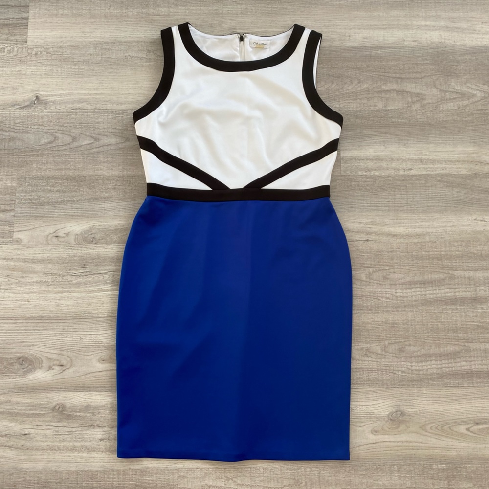 Calvin Klein Sleeveless Colorblock Sheath Dress Size 12